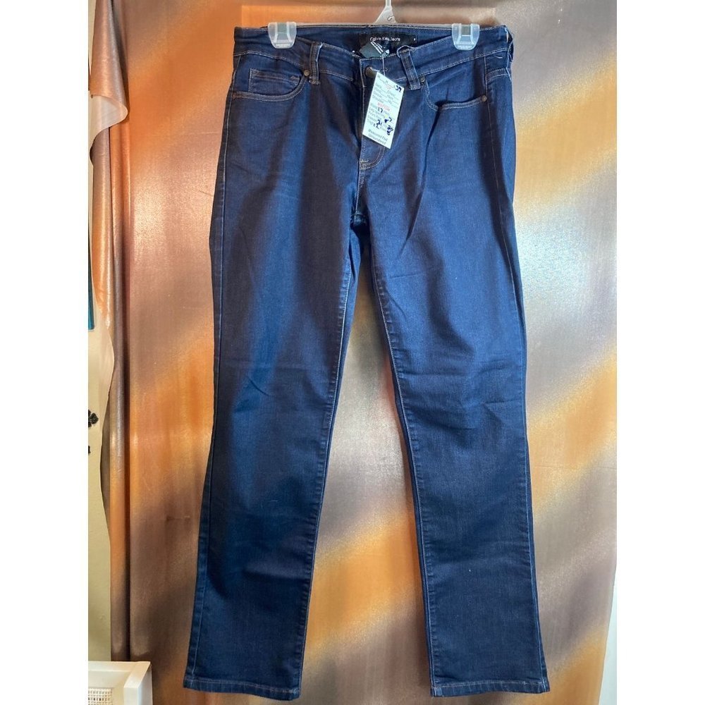 CALVIN Klein Women's‎ Stretchy Skinny Leg Denim Jeans Mid Rise Blue Size 34. Z